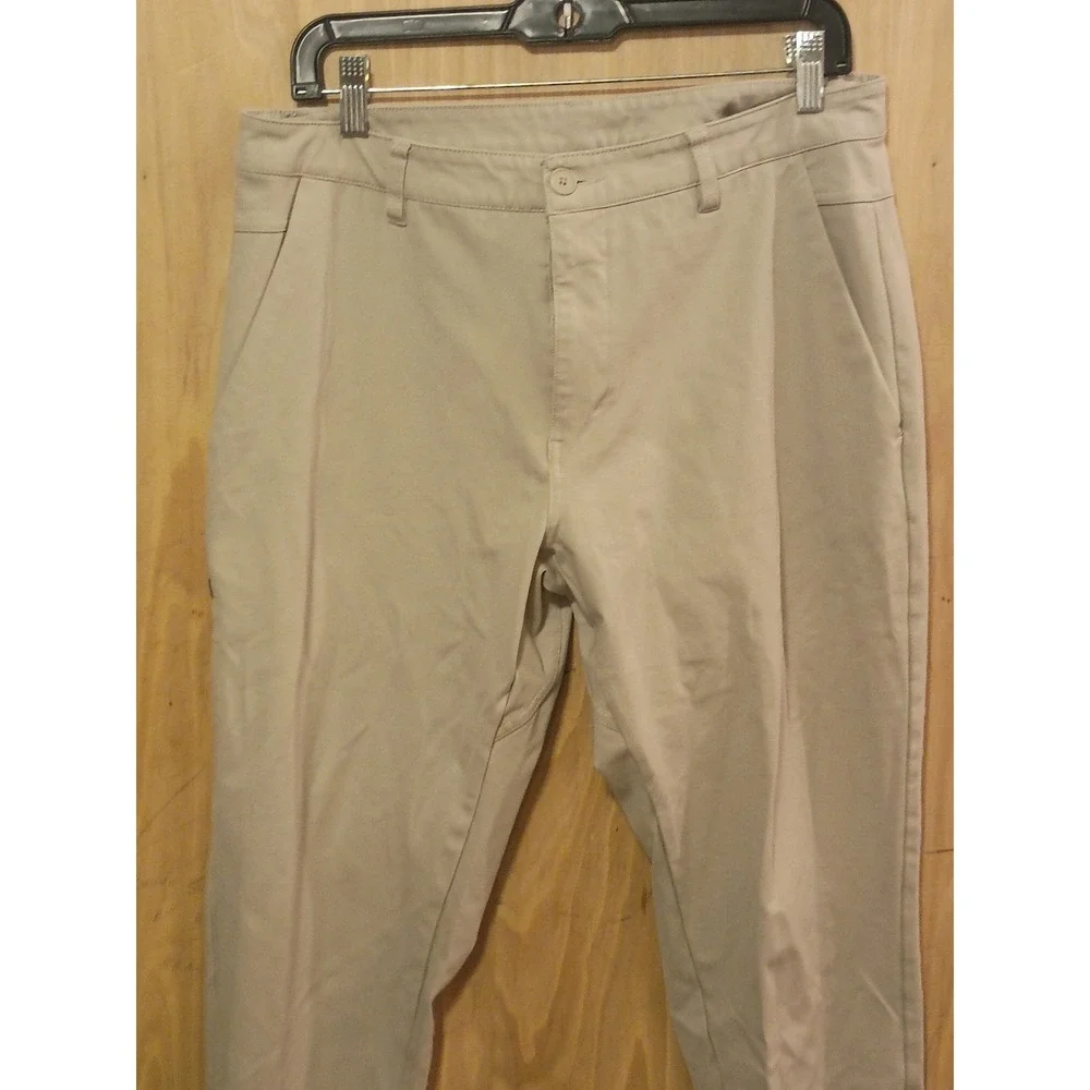 BYLT Premium Basics Everyday Pant Mens 36 Khaki Tan Tapered Jogger Cuffs Pockets